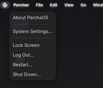 The menu bar.